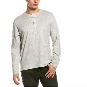 Vince Linen Blend Long Sleeve Henley Top Size Small